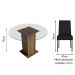 Conjunto Sala de Jantar Mesa Tampo de Vidro Redondo 4 Cadeiras Rustic/Oxford Mile Madesa