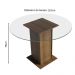 Conjunto Sala de Jantar Mesa Tampo de Vidro Redondo 4 Cadeiras Rustic/Silver Mile Madesa