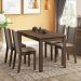 Conjunto Sala de Jantar Rosa Madesa Mesa com 4 Cadeiras - Rustic/Crema/Pérola