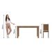 Conjunto Sala de Jantar Rosie Madesa Mesa Tampo de Madeira com 4 Cadeiras - Rustic/Bege Marrom