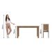 Conjunto Sala de Jantar Rosie Madesa Mesa Tampo de Madeira com 4 Cadeiras - Rustic/Hibiscos