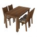 Conjunto Sala de Jantar Rosie Madesa Mesa Tampo de Madeira com 4 Cadeiras - Rustic/Lírio Bege