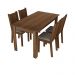 Conjunto Sala de Jantar Rosie Madesa Mesa Tampo de Madeira com 4 Cadeiras - Rustic/Pérola