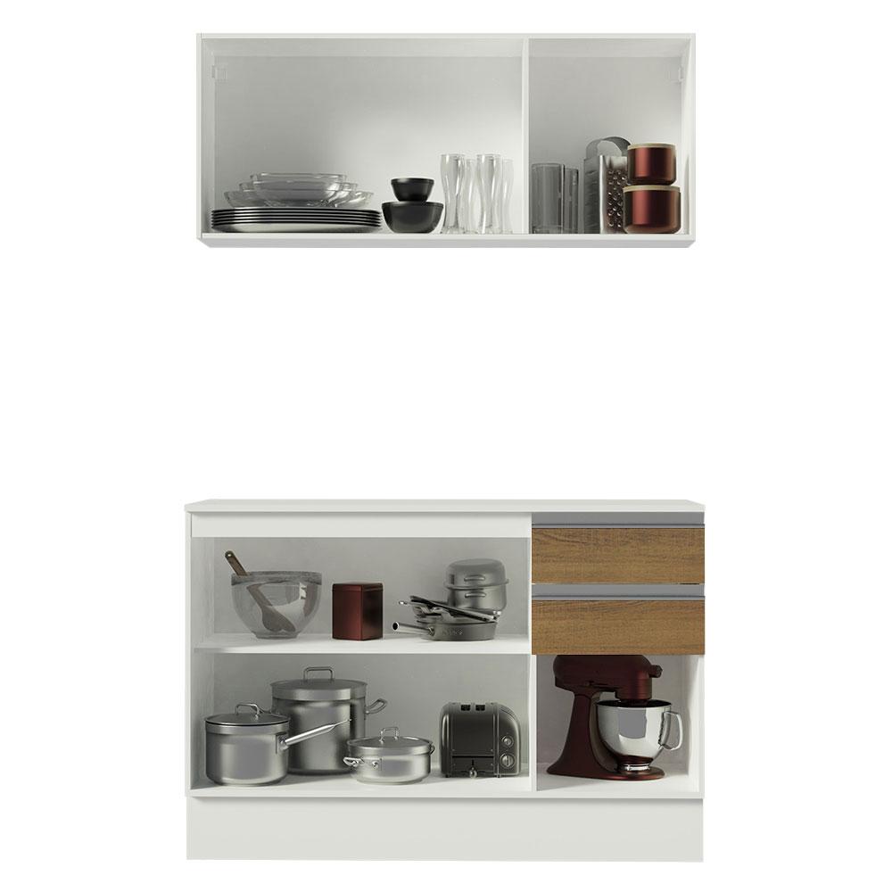 Cozinha Compacta 100% MDF Madesa Smart 120 cm Modulada Com Balcão e Tampo