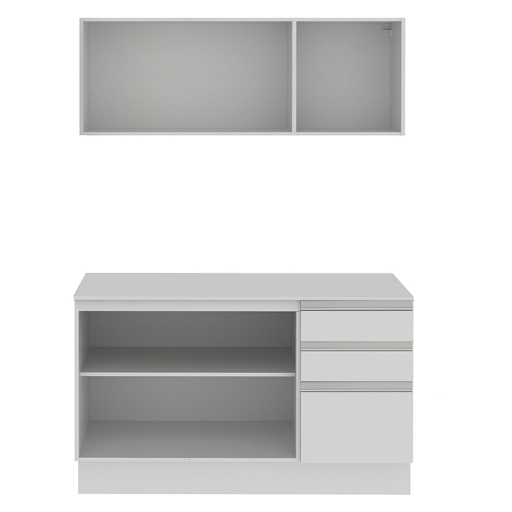 Cozinha Compacta 100% MDF Madesa Smart 120 cm Modulada Com Balcão e Tampo