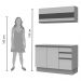 Cozinha Compacta 100% MDF Madesa Smart 120 cm Modulada Com Balcão e Tampo
