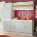 Cozinha Compacta 100% MDF Madesa Smart 170 cm Modulada Com Armário, Balcão e Tampo - Frentes Branco Brilho