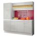 Cozinha Compacta 100% MDF Madesa Smart 170 cm Modulada Com Armário, Balcão e Tampo - Frentes Branco Brilho