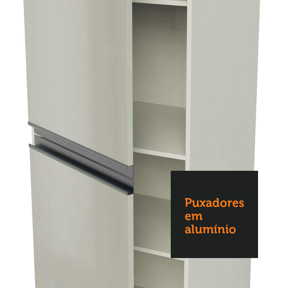 Cozinha Compacta 100% MDF Madesa Smart 170 cm Modulada Com Armário, Balcão e Tampo - Frentes Branco Brilho