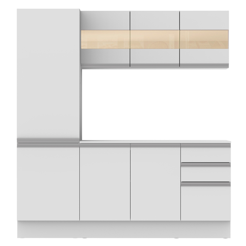 Cozinha Compacta 100% MDF Madesa Smart 170 cm Modulada Com Armário, Balcão e Tampo