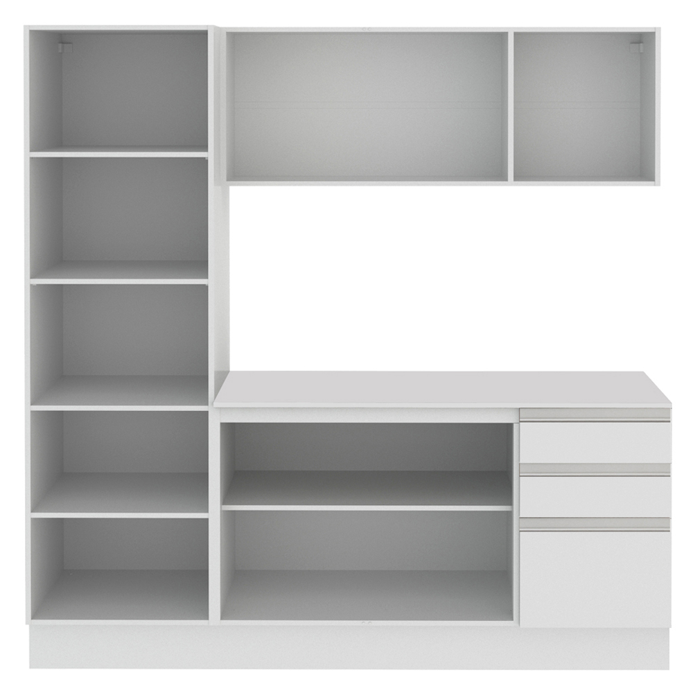 Cozinha Compacta 100% MDF Madesa Smart 170 cm Modulada Com Armário, Balcão e Tampo