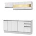 Cozinha Compacta 100% MDF Madesa Smart 180 cm Modulada Com Balcão e Tampo