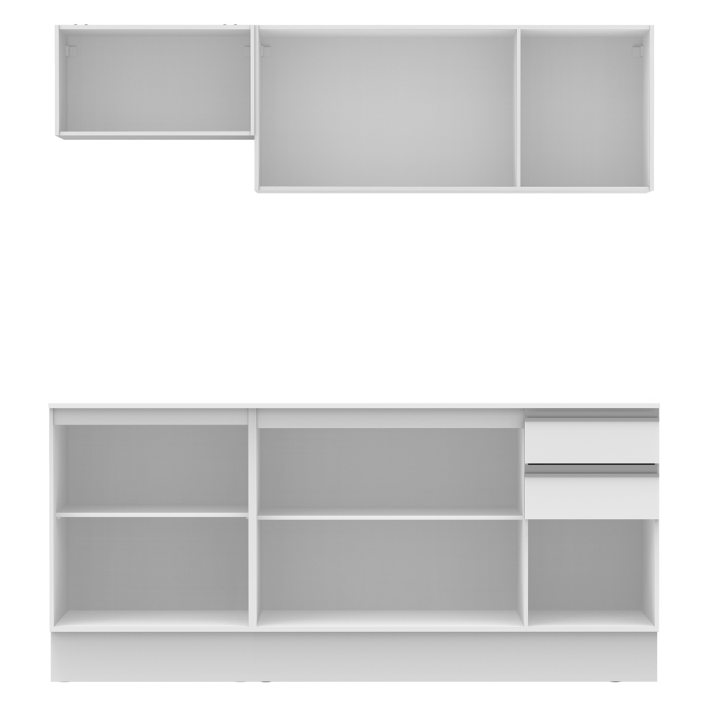 Cozinha Compacta 100% MDF Madesa Smart 180 cm Modulada Com Balcão e Tampo