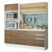 Cozinha Compacta 100% MDF Madesa Smart 190 cm Com Armário, Balcão e Tampo