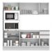 Cozinha Compacta 100% MDF Madesa Smart 190 cm Com Armário, Balcão e Tampo