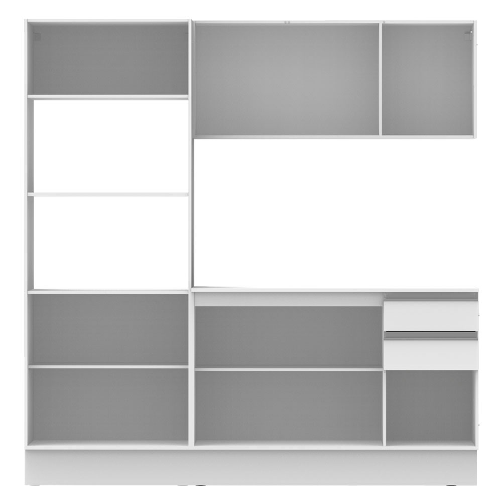 Cozinha Compacta 100% MDF Madesa Smart 190 cm Com Armário, Balcão e Tampo