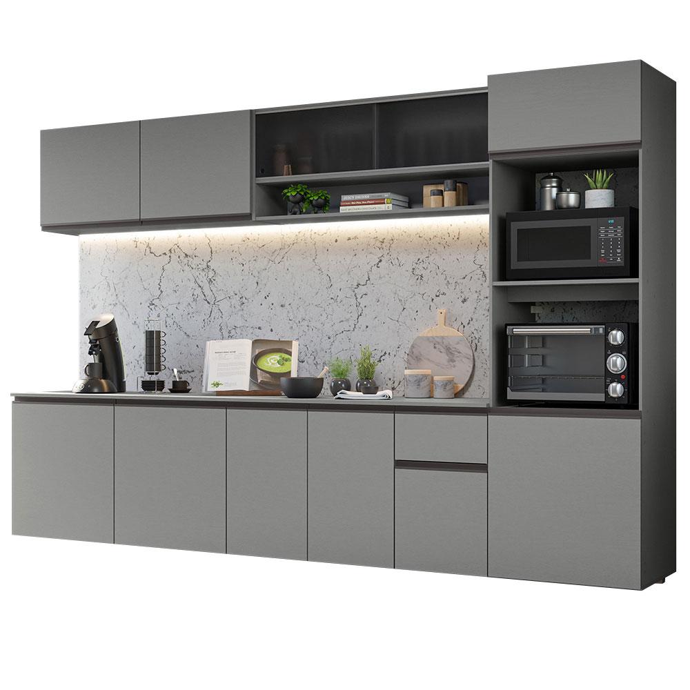 Cozinha Compacta 300cm Cinza Nice Madesa