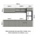 Cozinha Compacta 300cm Cinza Nice Madesa