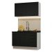 Cozinha Compacta Madesa Agata 120001 com Armário e Balcão (Sem Tampo e Pia) - Branco/Preto