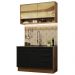 Cozinha Compacta Madesa Agata 120002 com Armário e Balcão (Sem Tampo e Pia) - Rustic/Preto