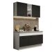Cozinha Compacta Madesa Agata 150001 com Armário e Balcão (Com Tampo) - Branco/Preto