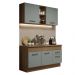 Cozinha Compacta Madesa Agata 150001 com Armário e Balcão (Com Tampo) - Rustic/Cinza