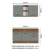 Cozinha Compacta Madesa Agata 150001 com Armário e Balcão (Com Tampo) - Rustic/Cinza
