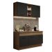 Cozinha Compacta Madesa Agata 150001 com Armário e Balcão (Com Tampo) - Rustic/Preto