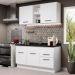 Cozinha Compacta Madesa Agata 150002 com Armário e Balcão (Sem Tampo e Pia) - Branco