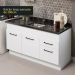 Cozinha Compacta Madesa Agata 150002 com Armário e Balcão (Sem Tampo e Pia) - Branco