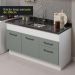 Cozinha Compacta Madesa Agata 150002 com Armário e Balcão (Sem Tampo e Pia) - Branco/Cinza