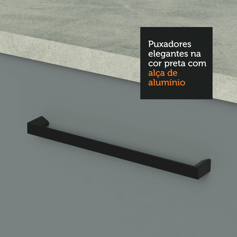 Cozinha Compacta Madesa Agata 150002 com Armário e Balcão (Sem Tampo e Pia) - Branco/Cinza