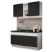 Cozinha Compacta Madesa Agata 150002 com Armário e Balcão (Sem Tampo e Pia) - Branco/Preto