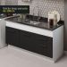 Cozinha Compacta Madesa Agata 150002 com Armário e Balcão (Sem Tampo e Pia) - Branco/Preto