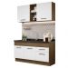 Cozinha Compacta Madesa Agata 150002 com Armário e Balcão (Sem Tampo e Pia) - Rustic/Branco