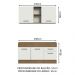 Cozinha Compacta Madesa Agata 150002 com Armário e Balcão (Sem Tampo e Pia) - Rustic/Branco