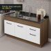 Cozinha Compacta Madesa Agata 150002 com Armário e Balcão (Sem Tampo e Pia) - Rustic/Branco