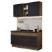 Cozinha Compacta Madesa Agata 150002 com Armário e Balcão (Sem Tampo e Pia) - Rustic/Preto