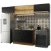 Cozinha Compacta Madesa Agata 280001 com Armário e Balcão - Rustic/Preto