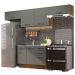 Cozinha Compacta Madesa Agata 280002 com Armário e Balcão - Rustic/Cinza