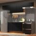 Cozinha Compacta Madesa Agata 280002 com Armário e Balcão - Rustic/Preto