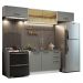 Cozinha Compacta Madesa Agata 280003 com Armário e Balcão (Sem Tampo) - Branco/Cinza