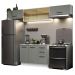 Cozinha Compacta Madesa Agata 280004 com Armário e Balcão (Com Tampo) - Branco/Cinza