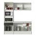 Cozinha Compacta Madesa Diamante Pop com Armário, Balcão e Tampo - Branco/Preto