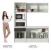 Cozinha Compacta Madesa Diamante Pop com Armário, Balcão e Tampo - Branco/Preto