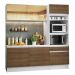 Cozinha Compacta Madesa Diamante Pop com Armário, Balcão e Tampo - Branco/Rustic
