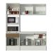 Cozinha Compacta Madesa Diamante Pop com Armário, Balcão e Tampo - Branco/Rustic