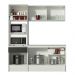Cozinha Compacta Madesa Diamante com Armário, Balcão e Tampo - Branco/Preto