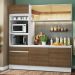 Cozinha Compacta Madesa Diamante com Armário, Balcão e Tampo - Branco/Rustic
