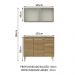 Cozinha Compacta Madesa Emilly 105001 com Armário e Balcão - Rustic